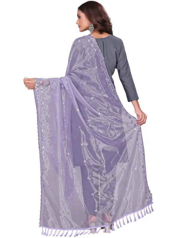 Mirror_Work_Organza_Dupatta_With_Sequin_Border_Tassels_Lavender