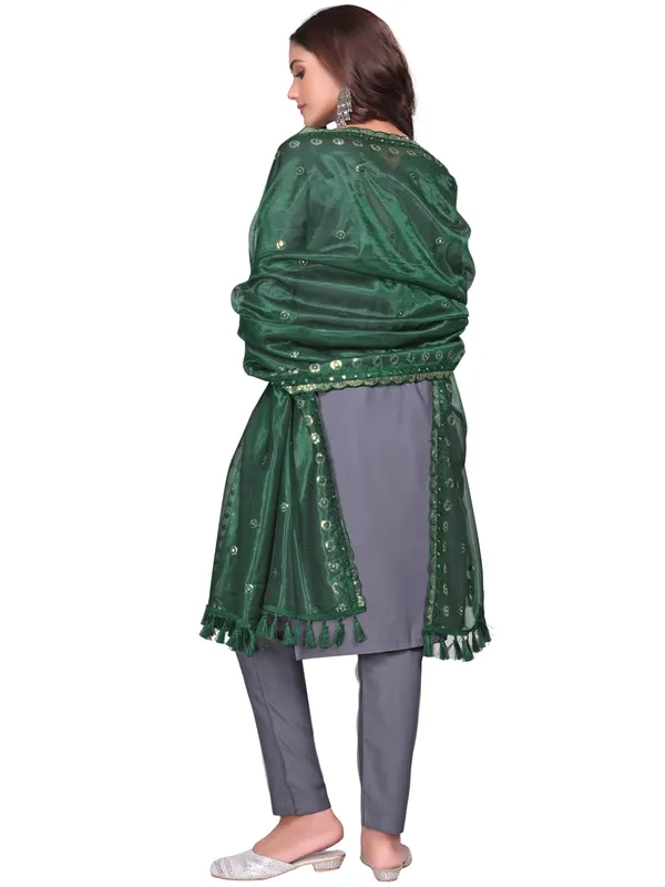 Mirror_Work_Organza_Dupatta_With_Sequin_Border_Tassels_Green