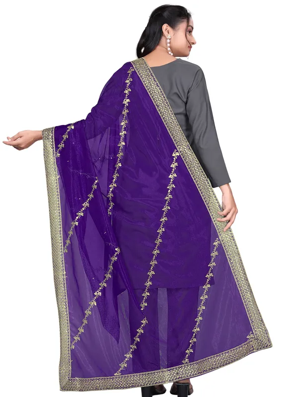Zari_Embroidered_Organza_Dupatta_With_Sequin_Lace_Border_Violet