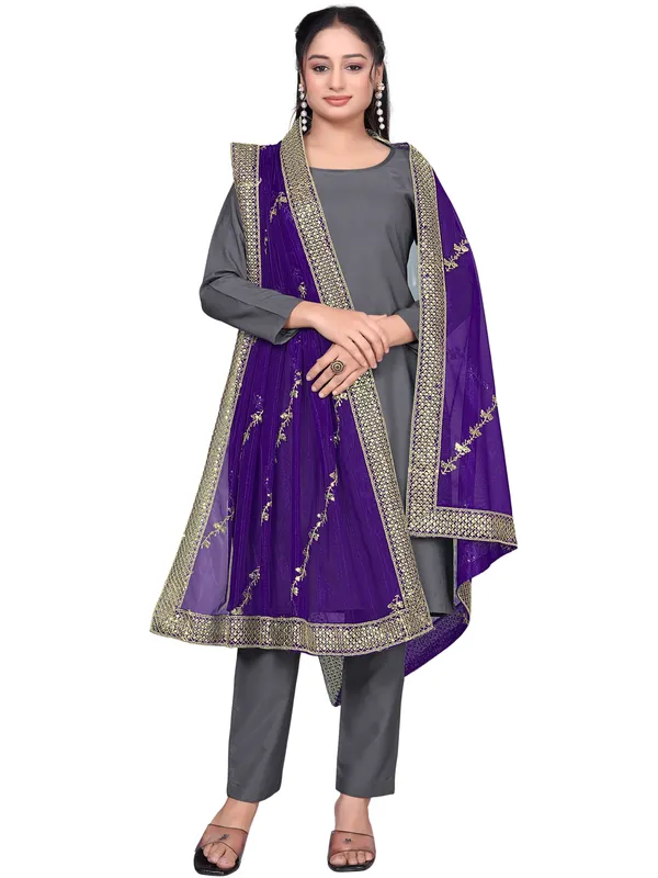 Zari_Embroidered_Organza_Dupatta_With_Sequin_Lace_Border_Violet