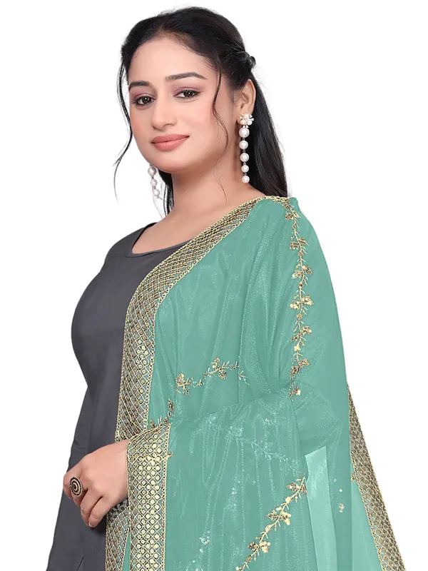 Zari_Embroidered_Organza_Dupatta_With_Sequin_Lace_Border_Pista_Green