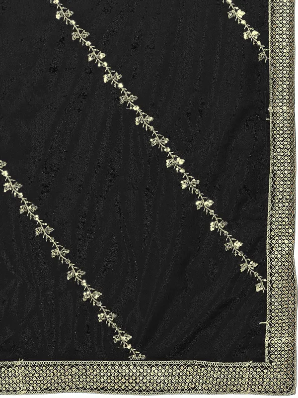 Zari_Embroidered_Organza_Dupatta_With_Sequin_Lace_Border_Black