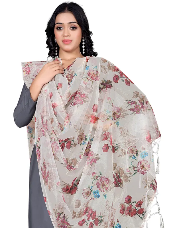 Organza_Dupatta_For_Women_Floral_Digital_Print_With_Tassels_White1