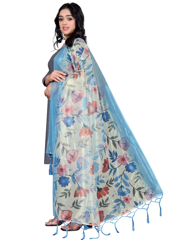 Organza_Dupatta_For_Women_Floral_Digital_Print_With_Tassels_White3