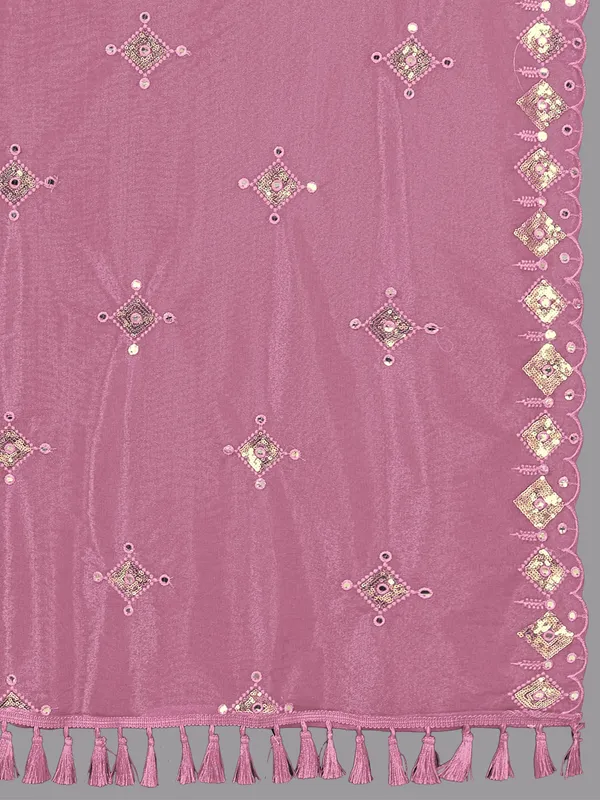 Organza_Embroidered_Dupatta_With_Sequins_Mirror_Work_Tassels_Onion_Pink