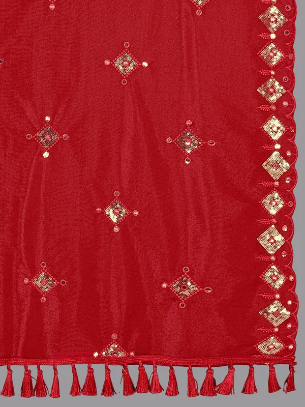 Organza_Embroidered_Dupatta_With_Sequins_Mirror_Work_Tassels_Red