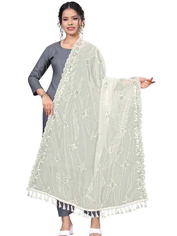 Organza_Embroidered_Dupatta_With_Sequins_Mirror_Work_Tassels_White