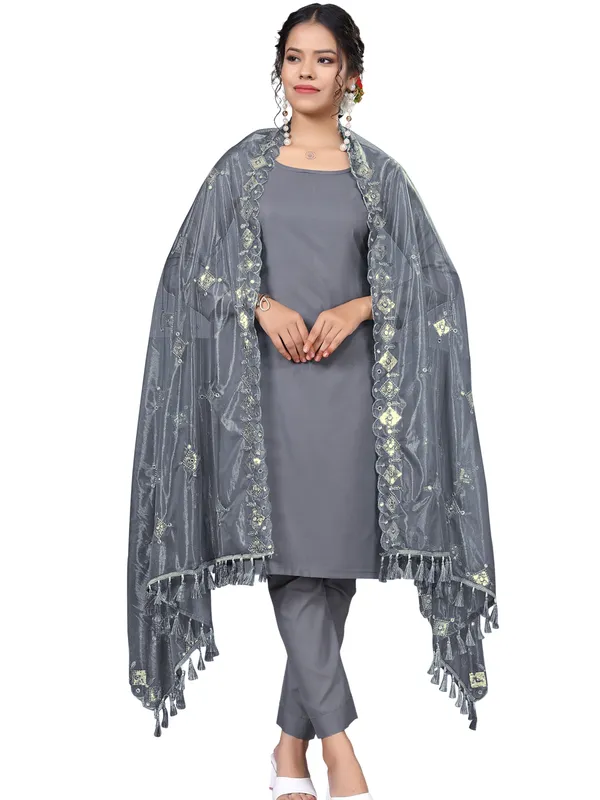 Organza_Embroidered_Dupatta_With_Sequins_Mirror_Work_Tassels_Grey