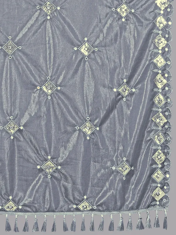 Organza_Embroidered_Dupatta_With_Sequins_Mirror_Work_Tassels_Grey