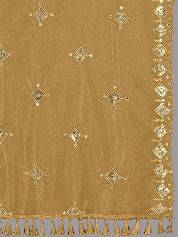 Organza_Embroidered_Dupatta_With_Sequins_Mirror_Work_Tassels_Mustard_Yellow