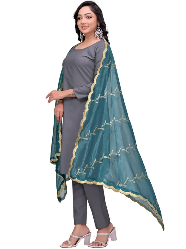 Organza_Embroidered_Dupatta_With_Sequin_Work_Scalloped_Border_Kerosin_Blue