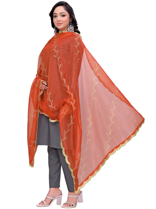Organza_Embroidered_Dupatta_With_Sequin_Work_Scalloped_Border_Rust