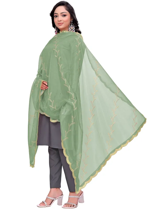 Organza_Embroidered_Dupatta_With_Sequin_Work_Scalloped_Border_Pista_Green