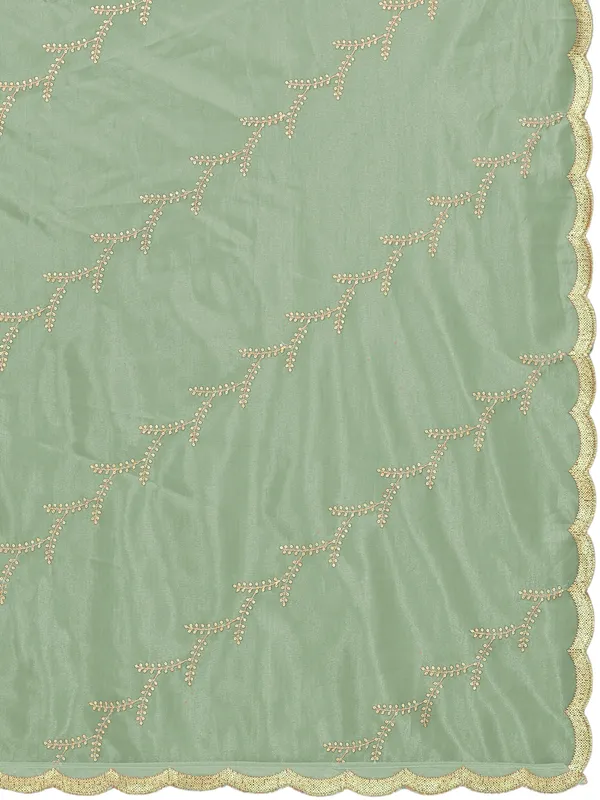 Organza_Embroidered_Dupatta_With_Sequin_Work_Scalloped_Border_Pista_Green