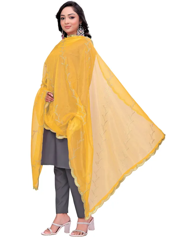 Organza_Embroidered_Dupatta_With_Sequin_Work_Scalloped_Border_Yellow