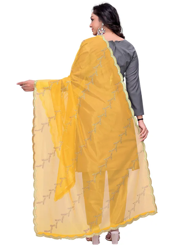 Organza_Embroidered_Dupatta_With_Sequin_Work_Scalloped_Border_Yellow