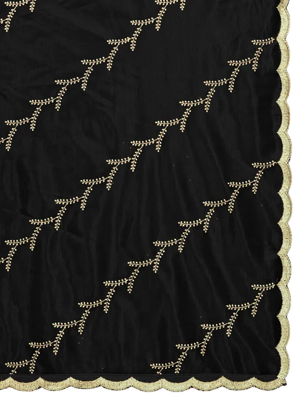 Organza_Embroidered_Dupatta_With_Sequin_Work_Scalloped_Border_Black