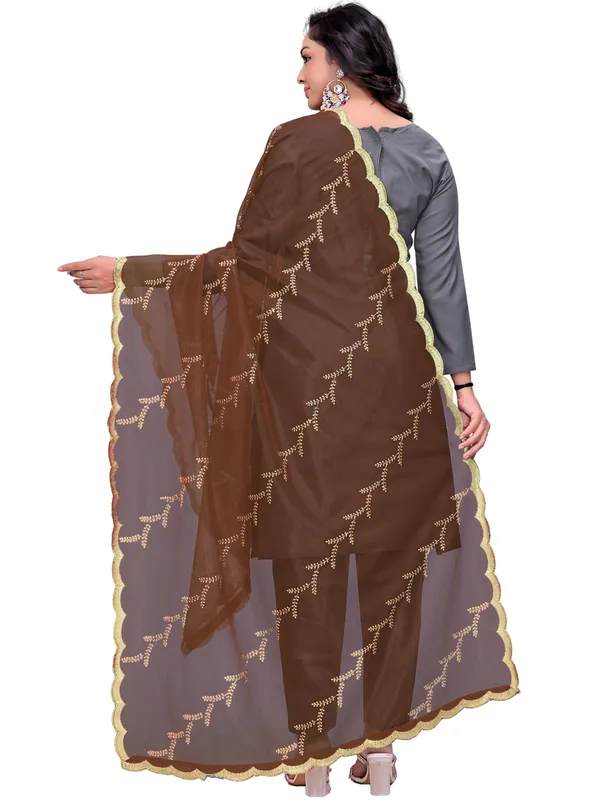 Organza_Embroidered_Dupatta_With_Sequin_Work_Scalloped_Border_Brown