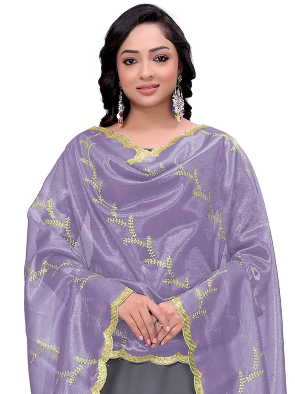 Organza_Embroidered_Dupatta_With_Sequin_Work_Scalloped_Border_Lavender