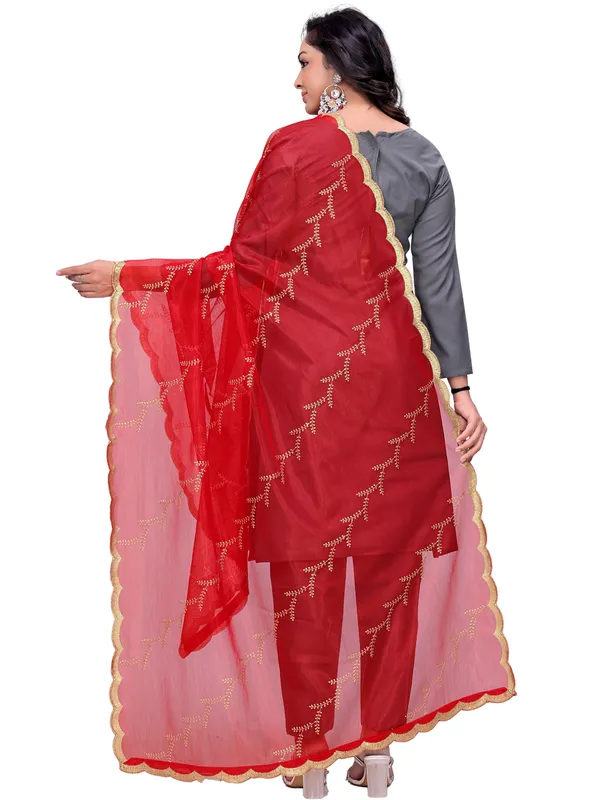 Organza_Embroidered_Dupatta_With_Sequin_Work_Scalloped_Border_Red