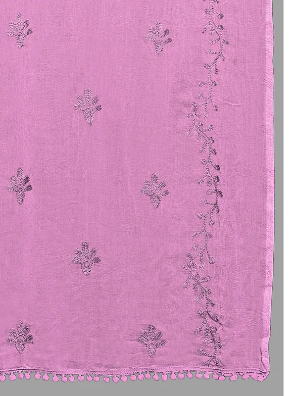 Chiffon_Embroidered_Dupatta_With_Floral_Butis_Pom_Pom_Lace_Light_Pink