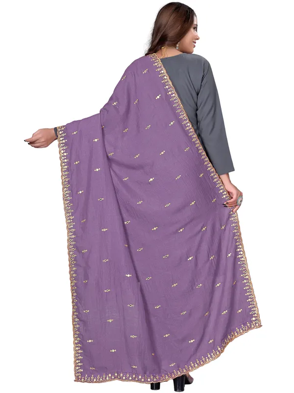 Vichitra_Art_Silk_Embroidered_Dupatta_With_Mirror_Work_Border_Lavender