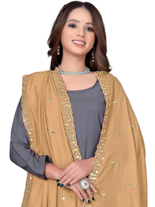 Vichitra_Art_Silk_Embroidered_Dupatta_With_Mirror_Work_Border_Beige