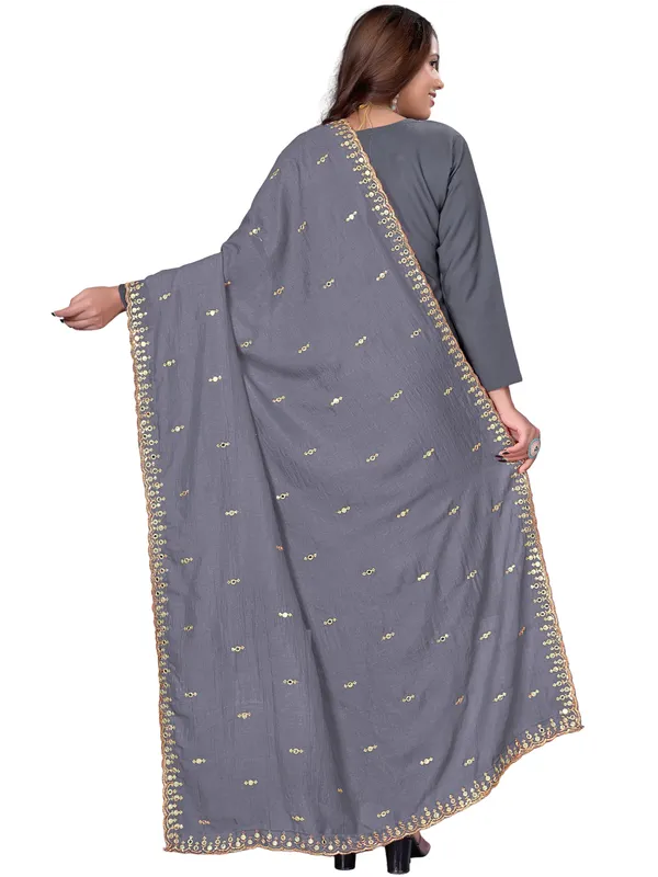 Vichitra_Art_Silk_Embroidered_Dupatta_With_Mirror_Work_Border_Grey