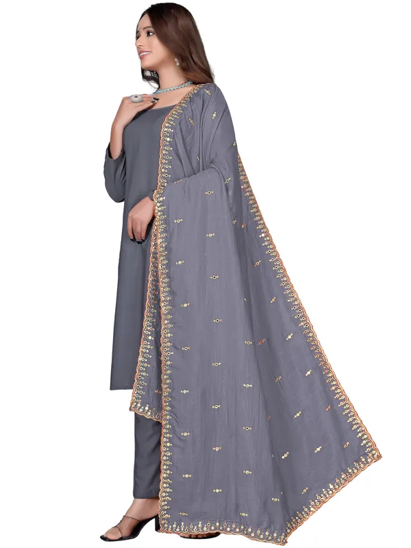 Vichitra_Art_Silk_Embroidered_Dupatta_With_Mirror_Work_Border_Grey