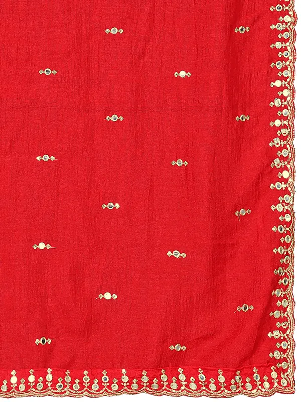 Vichitra_Art_Silk_Embroidered_Dupatta_With_Mirror_Work_Border_Red