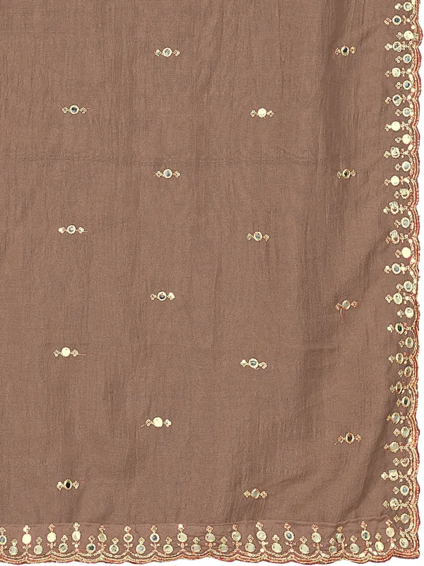 Vichitra_Art_Silk_Embroidered_Dupatta_With_Mirror_Work_Border_Brown