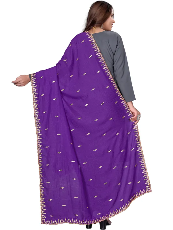 Vichitra_Art_Silk_Embroidered_Dupatta_With_Mirror_Work_Border_Purple