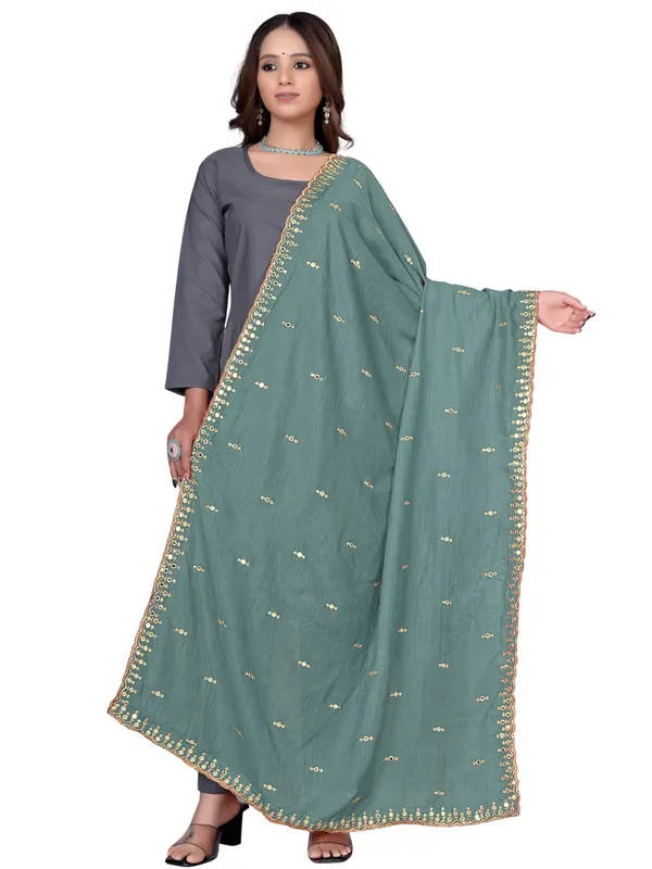 Vichitra_Art_Silk_Embroidered_Dupatta_With_Mirror_Work_Border_Sky_Blue