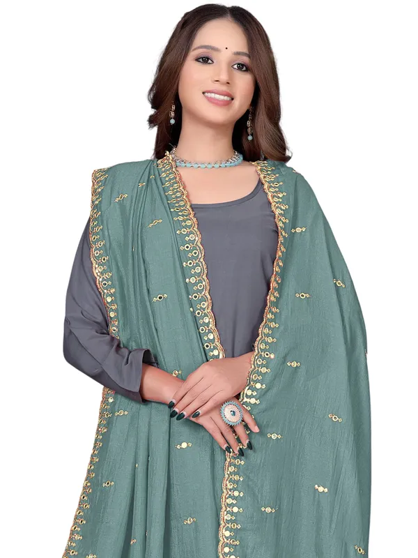 Vichitra_Art_Silk_Embroidered_Dupatta_With_Mirror_Work_Border_Sky_Blue