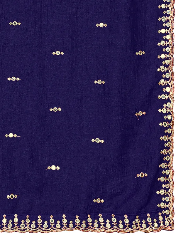 Vichitra_Art_Silk_Embroidered_Dupatta_With_Mirror_Work_Border_Navy_Blue