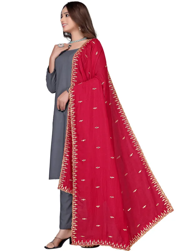 Vichitra_Art_Silk_Embroidered_Dupatta_With_Mirror_Work_Border_Pink
