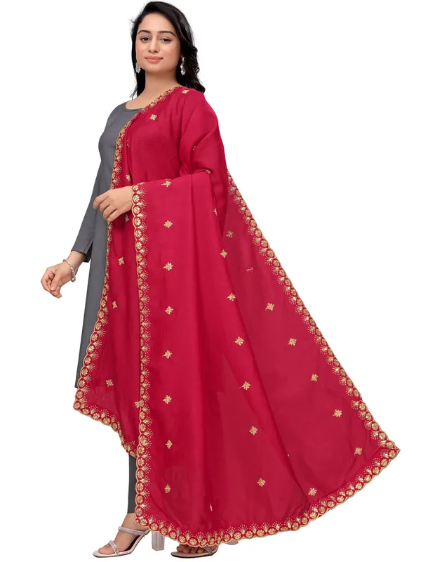 Vichitra_Art_Silk_Dupatta_With_Zari_Sequin_Embroidery_Buti_Pink