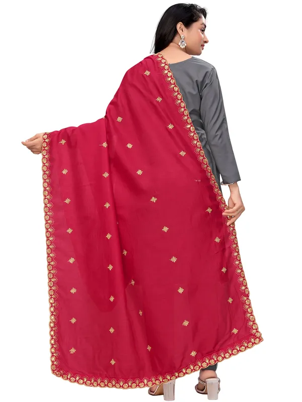 Vichitra_Art_Silk_Dupatta_With_Zari_Sequin_Embroidery_Buti_Pink