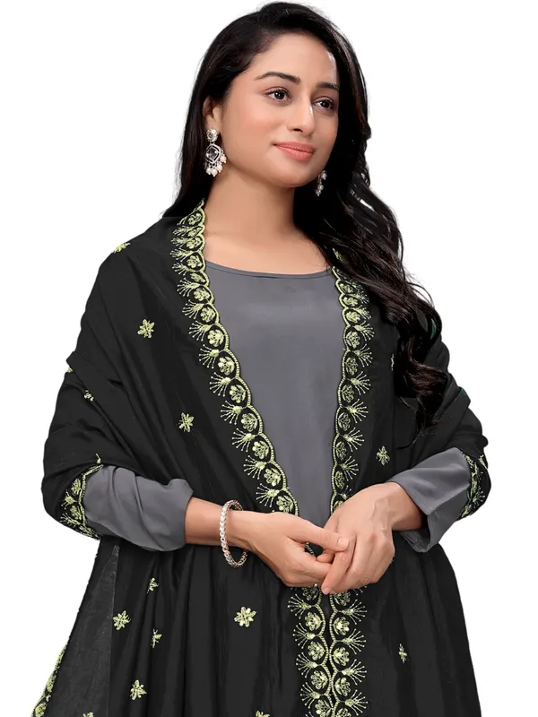 Vichitra_Art_Silk_Dupatta_With_Zari_Sequin_Embroidery_Buti_Black