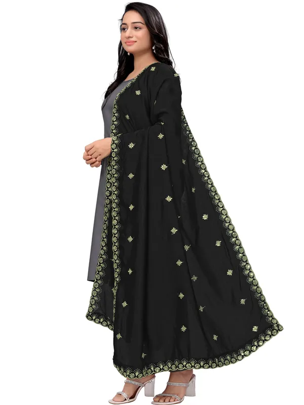 Vichitra_Art_Silk_Dupatta_With_Zari_Sequin_Embroidery_Buti_Black