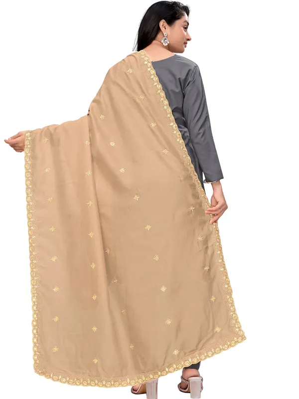 Vichitra_Art_Silk_Dupatta_With_Zari_Sequin_Embroidery_Buti_Beige