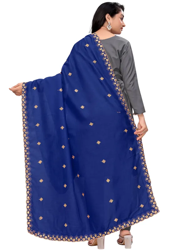 Vichitra_Art_Silk_Dupatta_With_Zari_Sequin_Embroidery_Buti_Navy_Blue