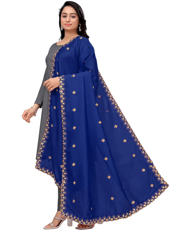 Vichitra_Art_Silk_Dupatta_With_Zari_Sequin_Embroidery_Buti_Navy_Blue