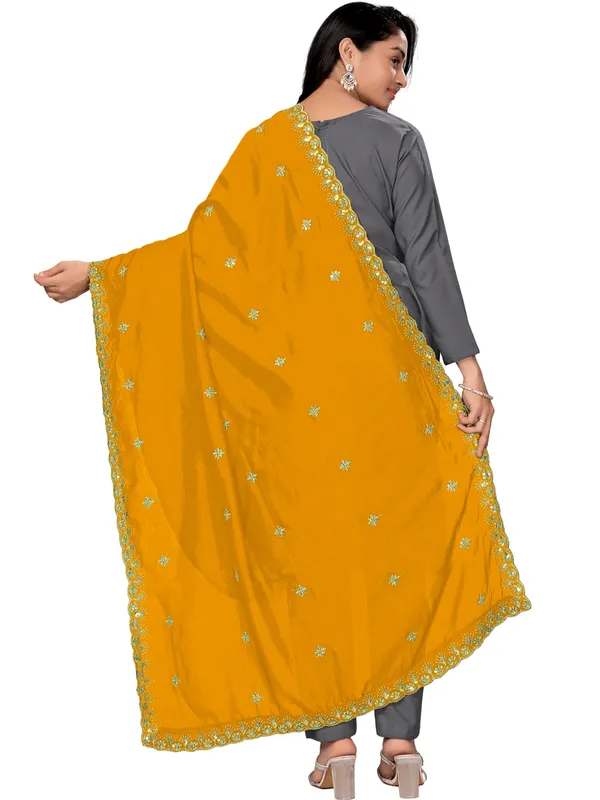 Vichitra_Art_Silk_Dupatta_With_Zari_Sequin_Embroidery_Buti_Yellow
