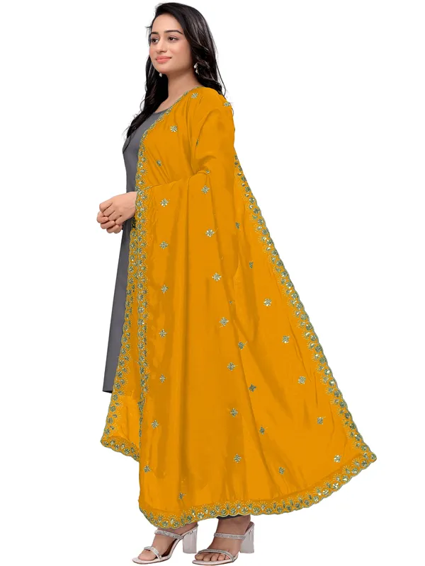 Vichitra_Art_Silk_Dupatta_With_Zari_Sequin_Embroidery_Buti_Yellow