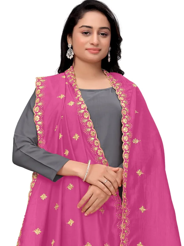 Vichitra_Art_Silk_Dupatta_With_Zari_Sequin_Embroidery_Buti_Onion_Pink
