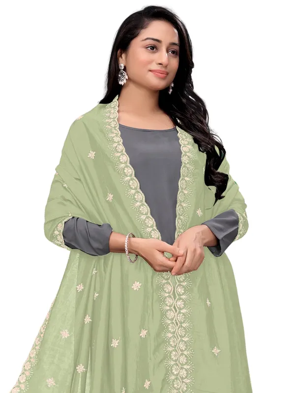 Vichitra_Art_Silk_Dupatta_With_Zari_Sequin_Embroidery_Buti_Pista_Green