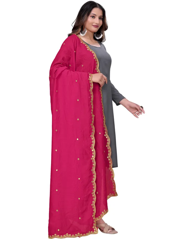 Vichitra_Art_Silk_Mirror_Work_Dupatta_With_Zari_Embroidery_Pink
