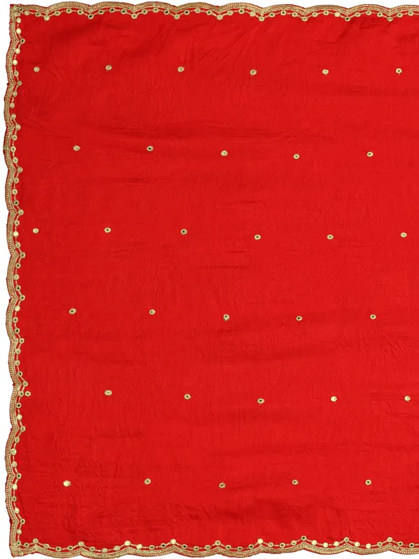 Vichitra_Art_Silk_Mirror_Work_Dupatta_With_Zari_Embroidery_Red