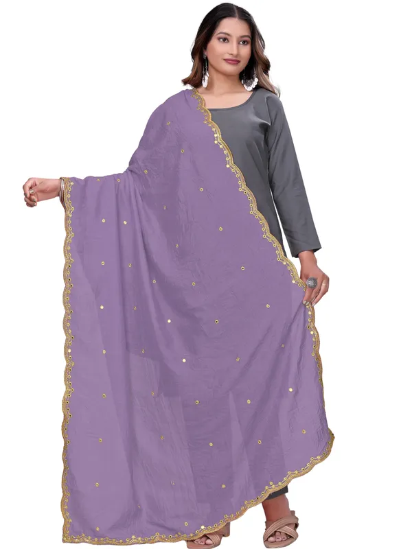Vichitra_Art_Silk_Mirror_Work_Dupatta_With_Zari_Embroidery_Lavender